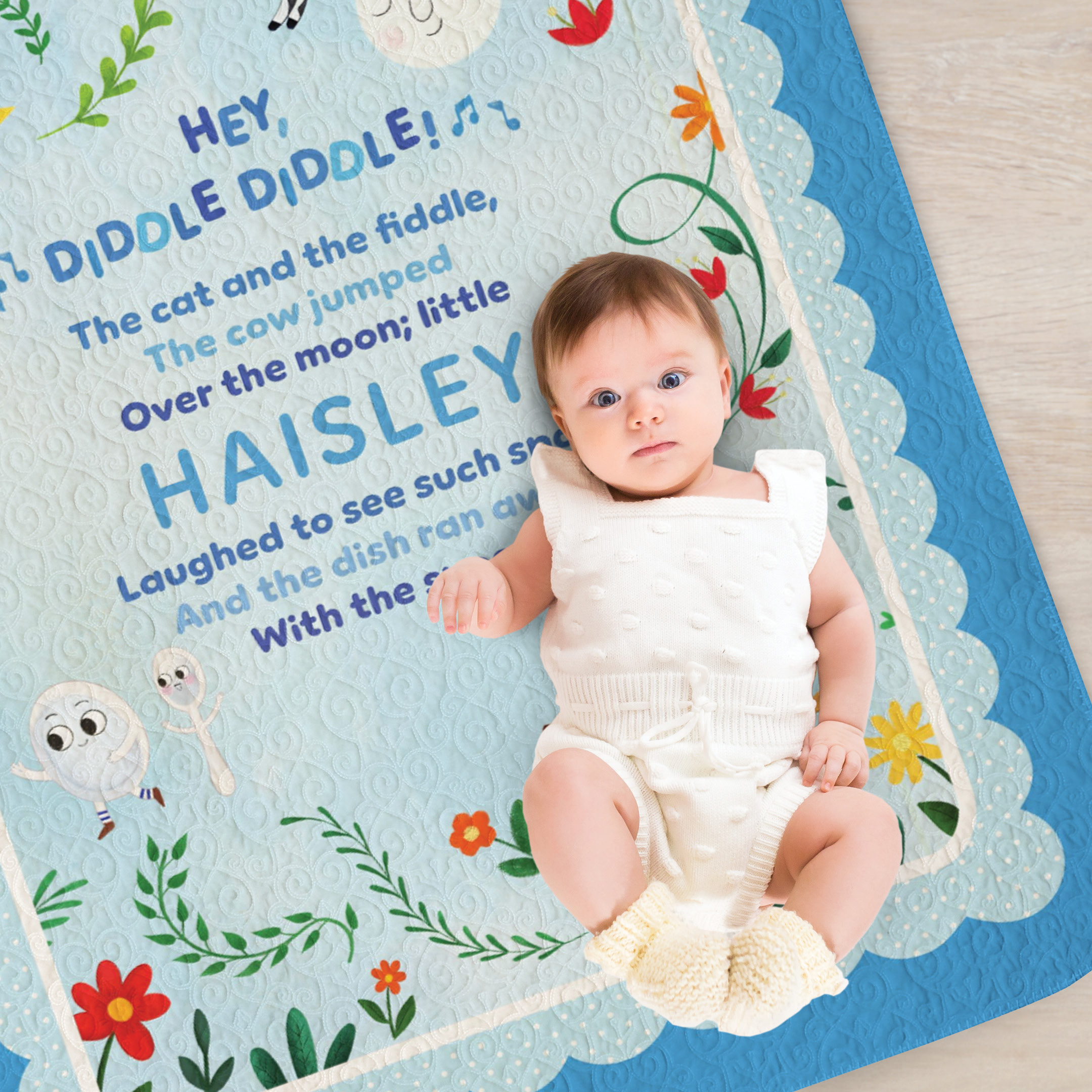 My Very Own Nursery Rhyme Personalized Blanket – Quilted