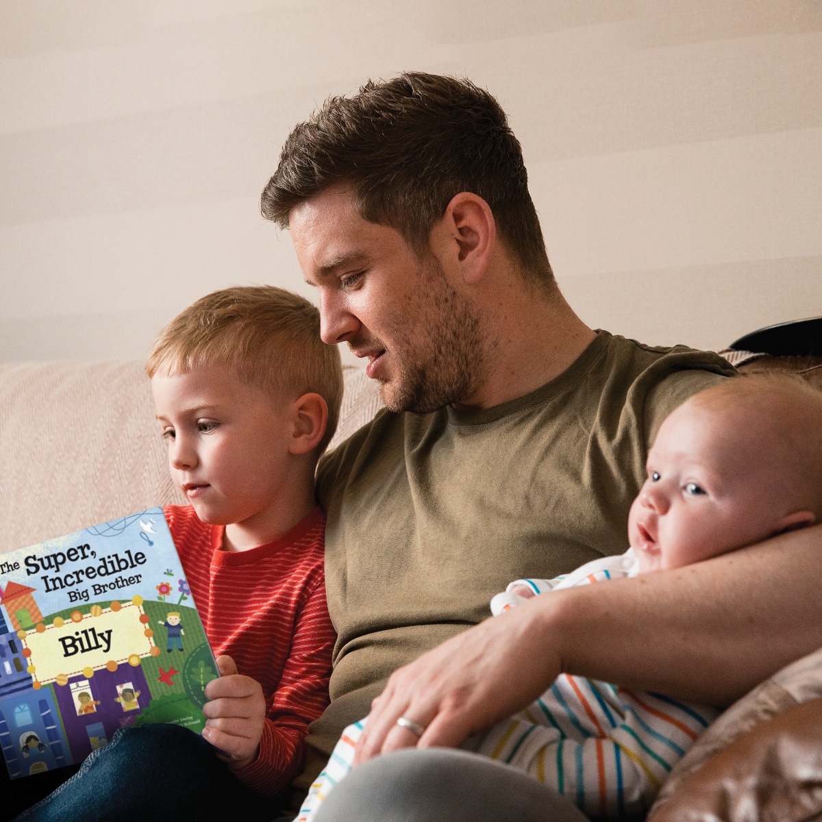 The Super, Incredible Big Brother of Twins Personalized Book and Medal
