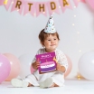 Baby's First Birthday Personalised Board Book - Pink