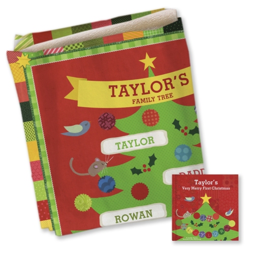 Baby’s First Christmas Personalized Board Book and Blanket Gift Set