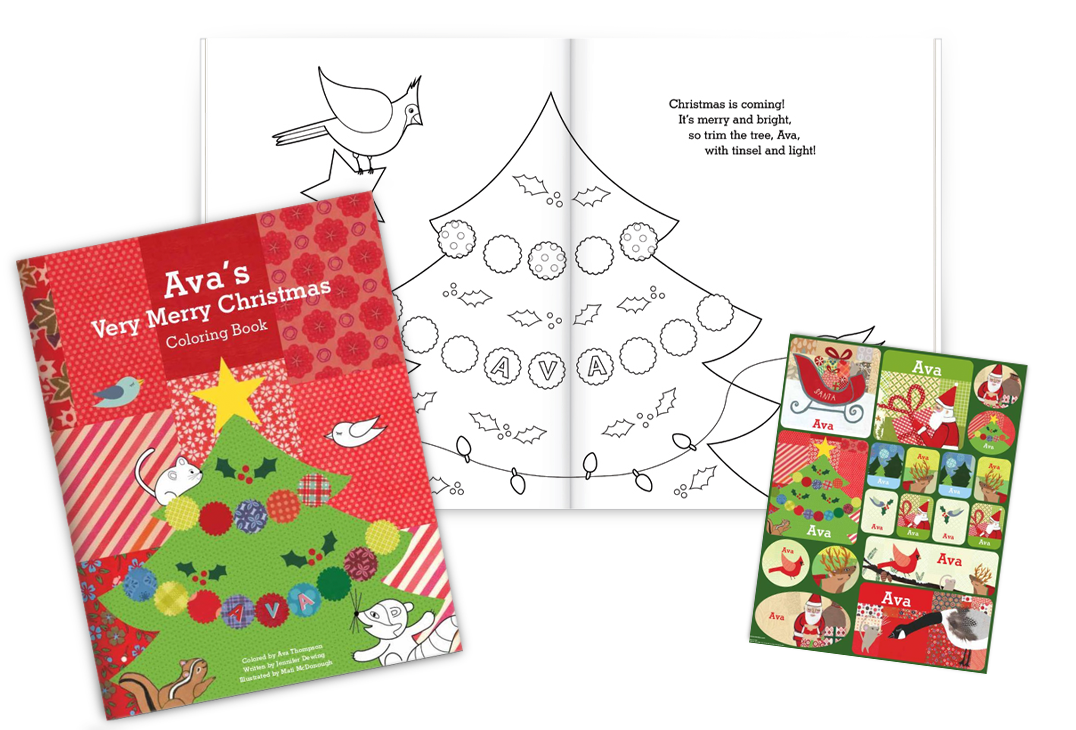 My Very Merry Christmas Personalized Coloring Book and Sticker Gift Set