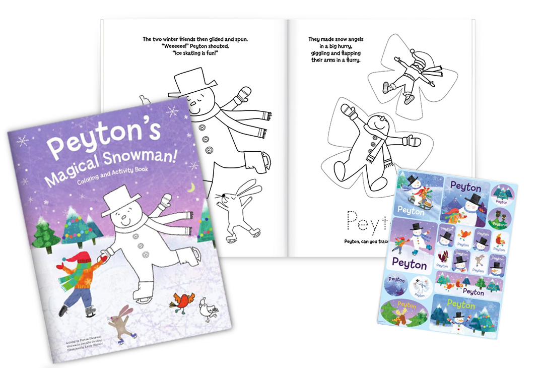 My Magical Snowman Personalized Coloring Book and Sticker Gift Set