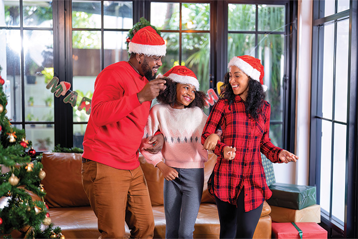 fun idea for family Christmas, dancing to Christmas songs